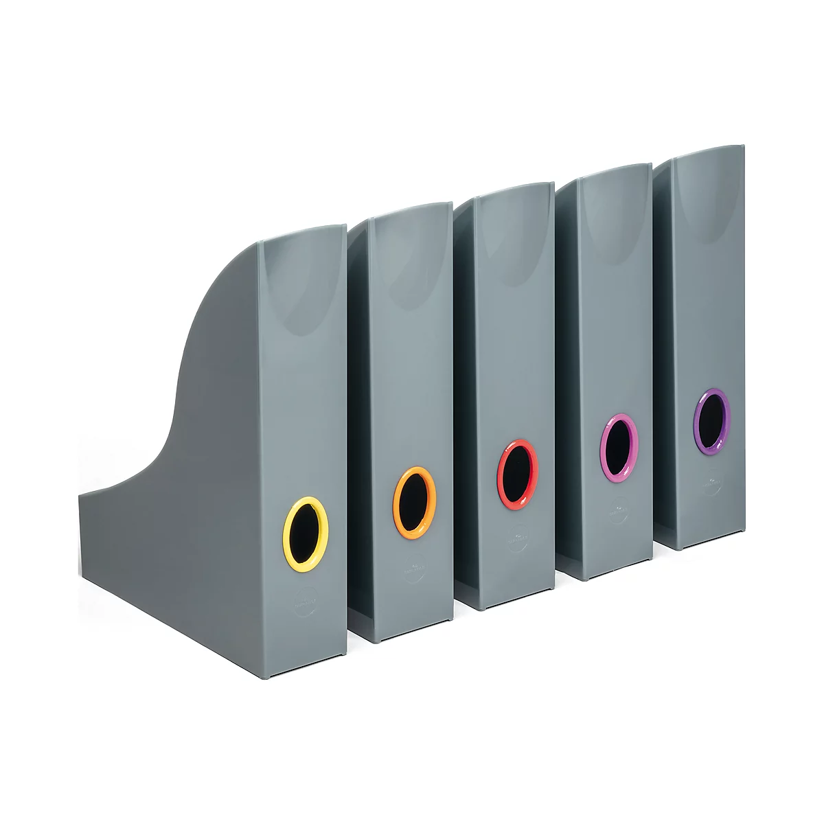 Stehsammler Durable VARICOLOR®, DIN A4, Grifflöcher in verschiedenen Farben, anthrazit, 5 Stück