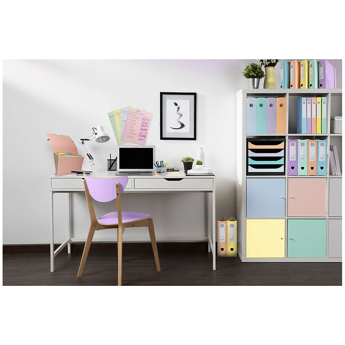 Stehsammler Exacompta MAG-CUBE Aquarel, für Dokumente im Format A4+, mit Griffloch, Kunststoff, korallenrot, 6 Stück