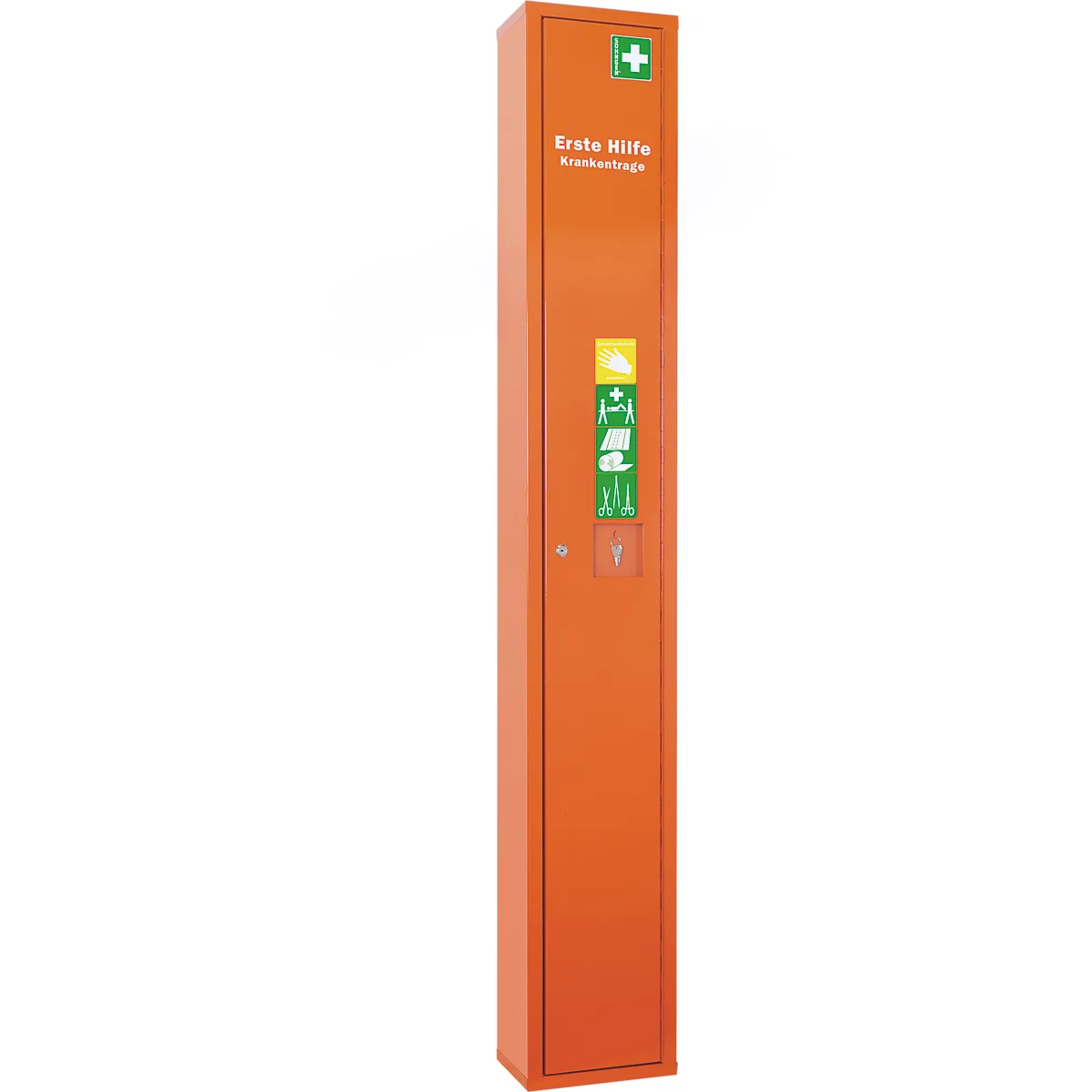 Stehschrank Erste Hilfe, ohne Inhalt, orange