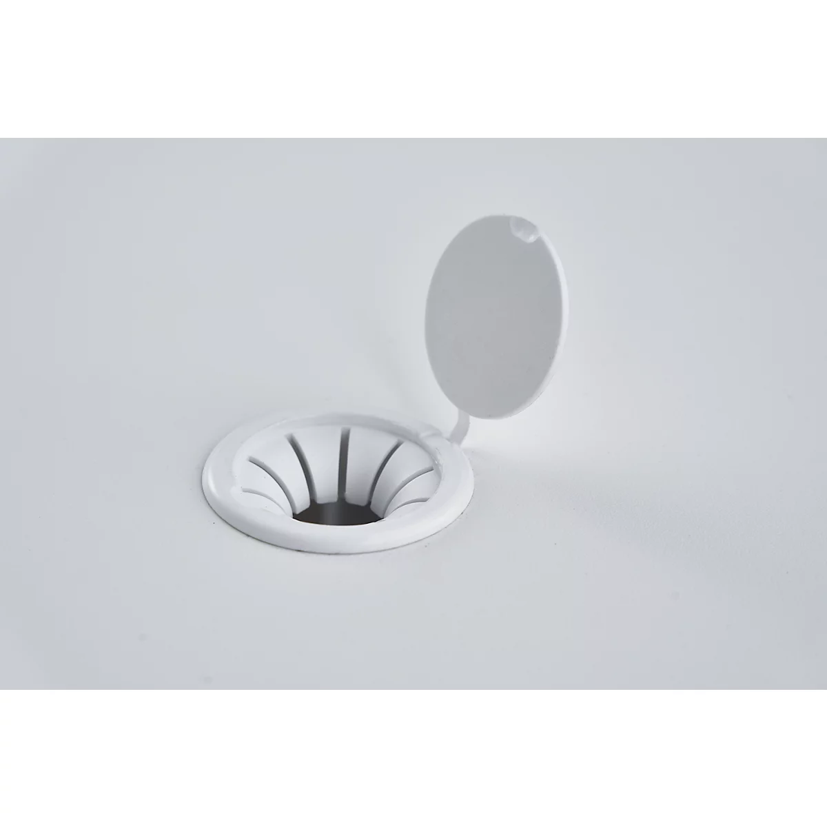 Stehtisch Quickstep mit Sonnenschirmöffnung, desinfektionsmittelbeständig, Ø 850 mm, anthrazit