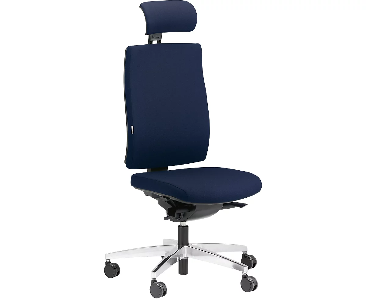 Steifensand Bürostuhl CETO CT2450, Synchronmechanik, ohne Armlehnen, Membransitz, mit Nackenstütze, dunkelblau
