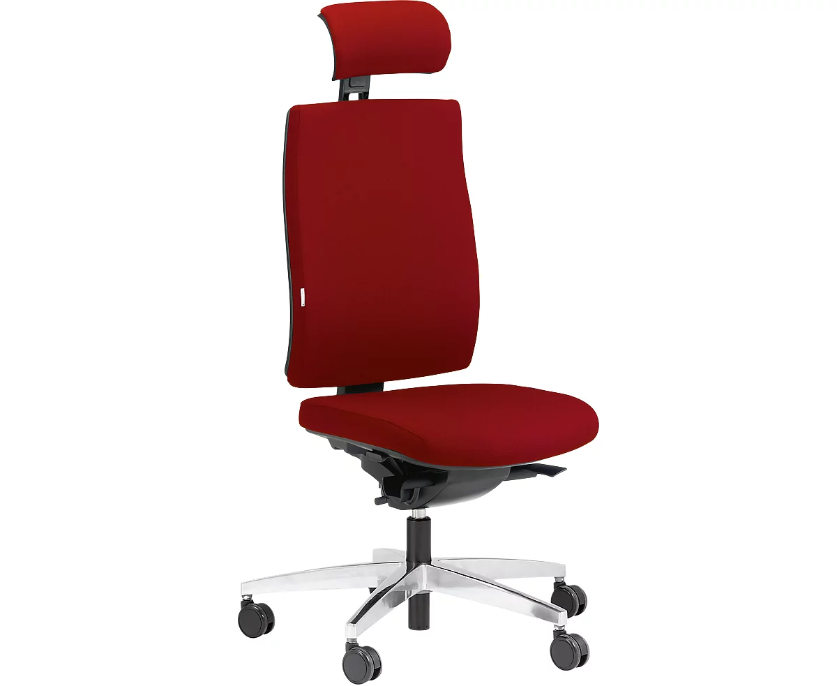 Steifensand Bürostuhl CETO CT2450, Synchronmechanik, ohne Armlehnen, Membransitz, mit Nackenstütze, rot