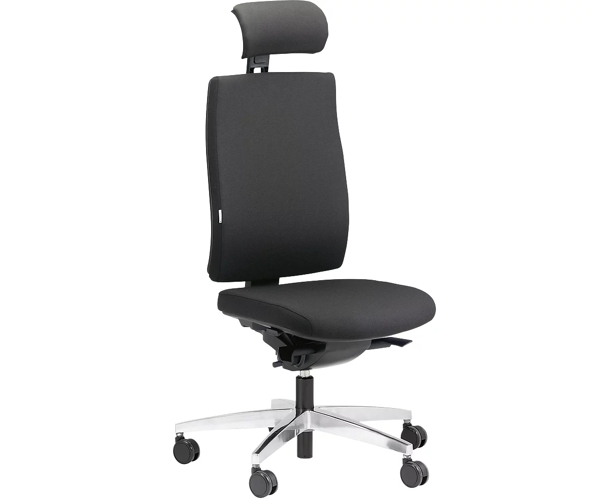 Steifensand bureaustoel CETO CT2450, synchroonmechanisme, zonder armleuningen, membraanzitting, met neksteun, zwart