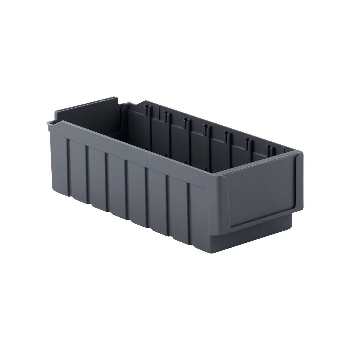 Stellingbak RK 421, polypropeen, L 408 x B 162 x H 115 mm, 8 vakken, voor kastdiepte 400 mm, ijzer grijs, gerecycleerd kunststof, set van 16 stuks 