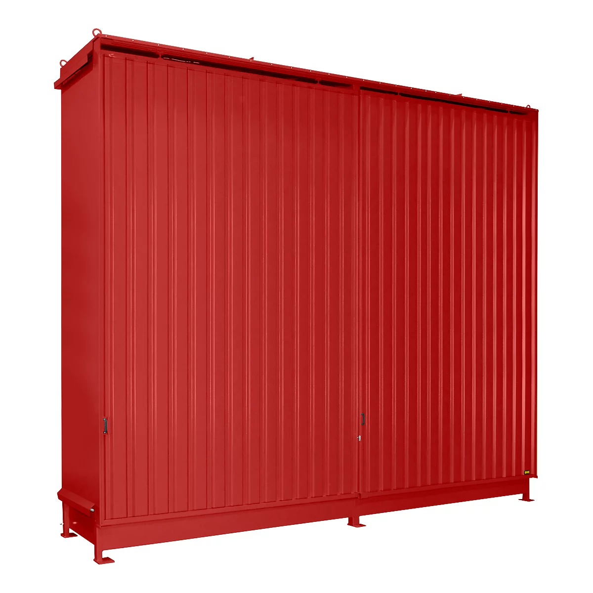 Stellingcontainer Bauer type CEN 59-3 IBC, 3 etages, schuifdeur, 2000 l, B 6345 x D 1550 x H 4965 mm, vuurrood RAL 3000