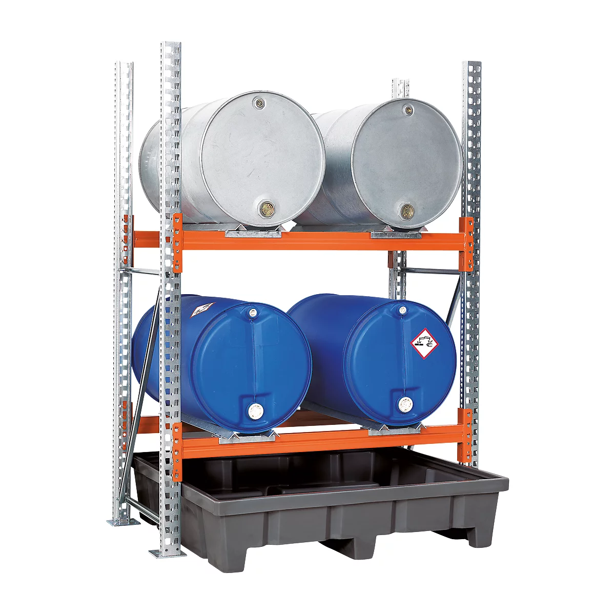 Stellinglekbak, polyetheen, inrijvakken, chemicaliënbestendig, corrosiebescherming, 315 l volume