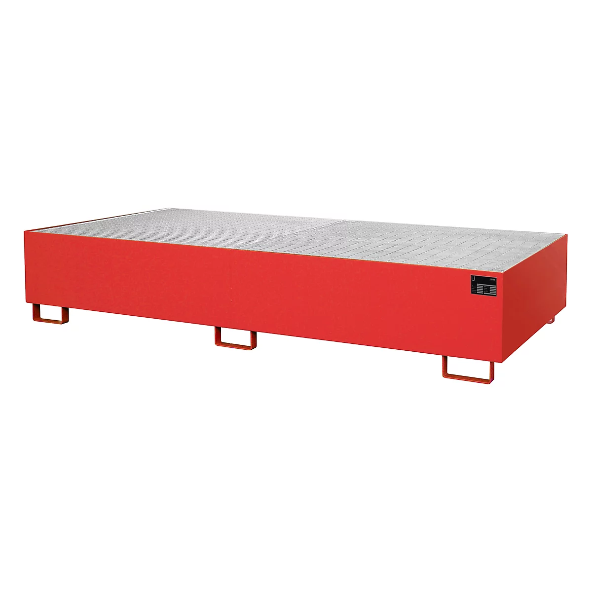 Stellinglekbak type RW/GR 2700-3, met rooster, rood RAL3000