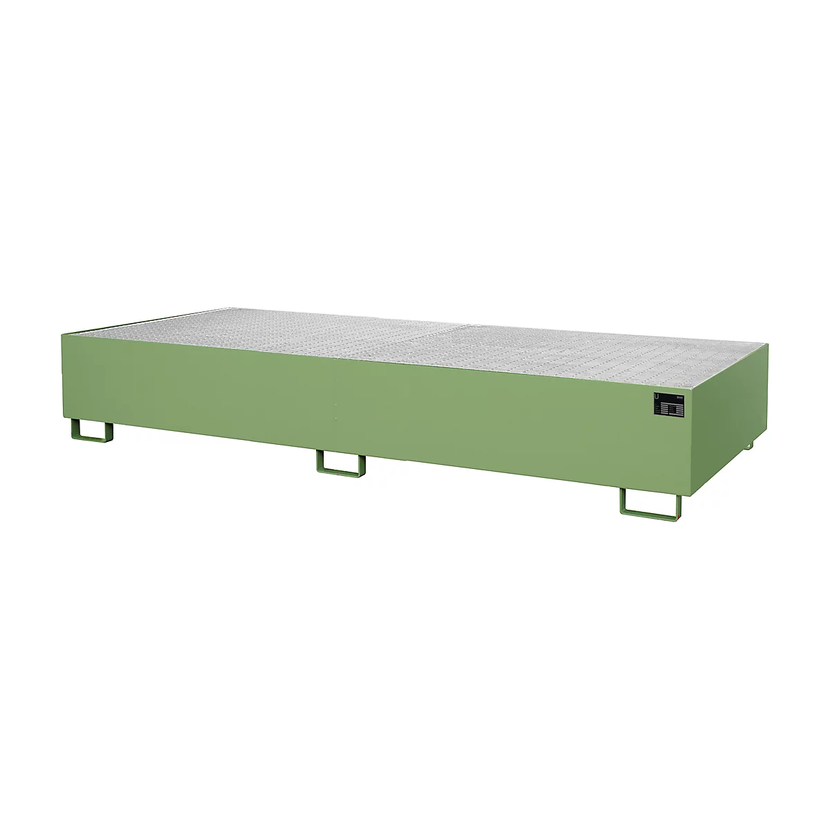 Stellinglekbak type RW-GR 3300-3, L 3250 x B 1300 mm, met rooster, redenagroen RAL 6011