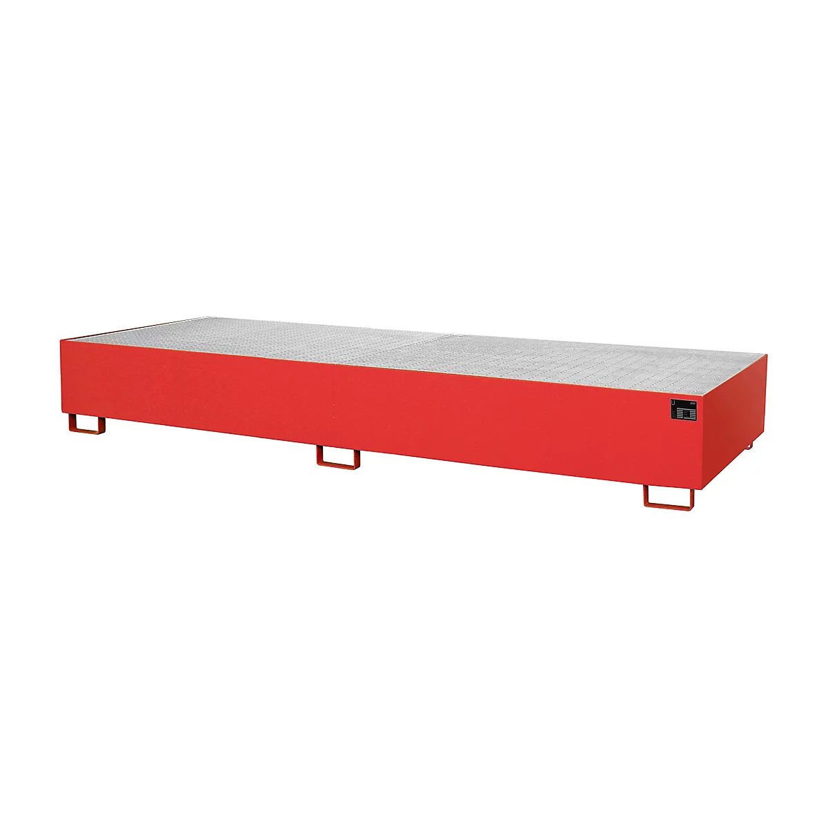 Stellinglekbak type RW/GR 3600-3, met rooster, rood RAL3000