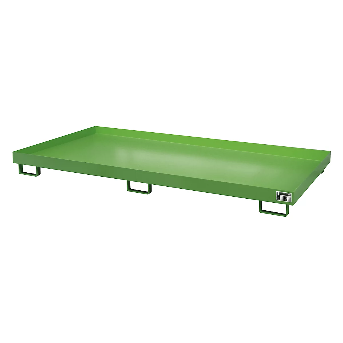 Stellinglekbak type RW/RW 2700-1, zonder rooster, groen RAL6011