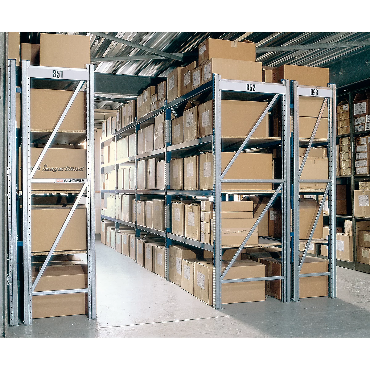 Stellingsysteem WR 600, basissectie, dwarssteun gegalvaniseerd, met 2 niveaus, 2200 x 1500 x 800 mm