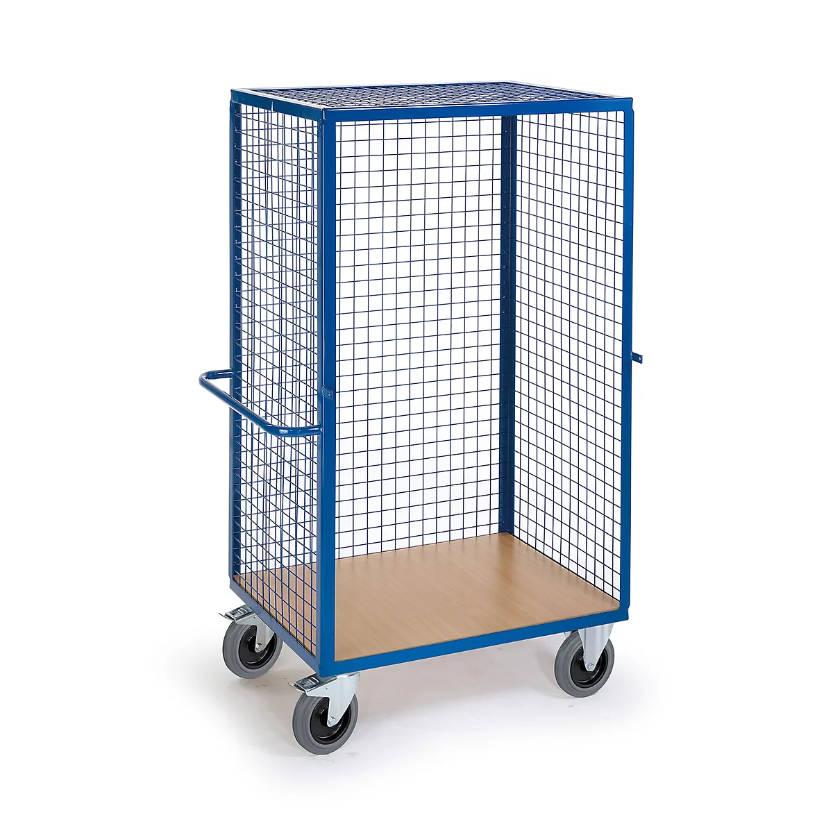 Stellingwagen met roosterwanden, 1385 x 820 x 1800 mm, 1 zijwand open