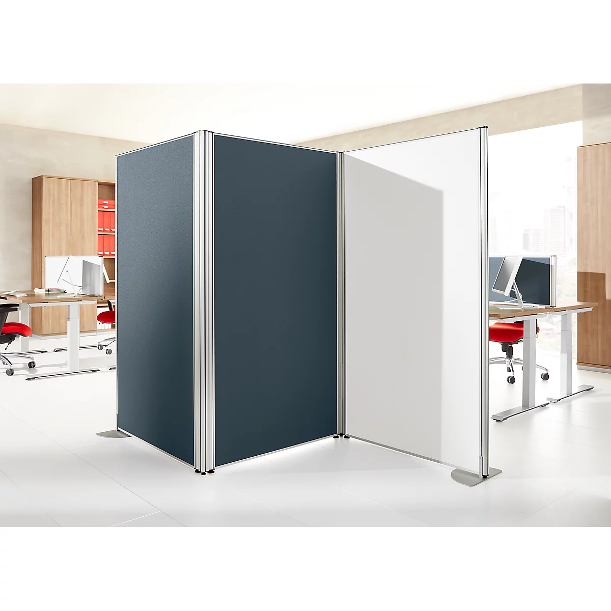 Stellwand Schallschutz System 40, Akustik- & Sichtschutz, B 800 x H 1600 mm, grau