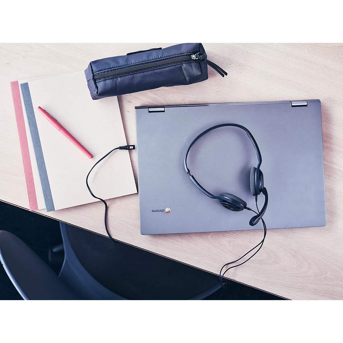 Stereo-Headset EPOS EDU 10, binaural, schnurgebunden, 3,5 mm Klinkenstecker, Geräuschunterdrückung, Plug-and-Play, 10 Stück, schwarz