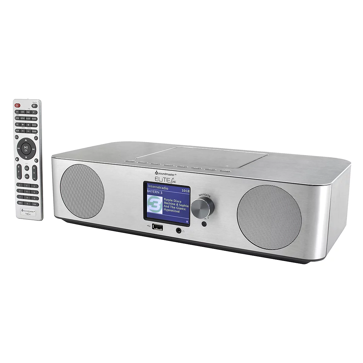 Stereo muziekcentrum Soundmaster ELiTe line ICD2060SI, WLAN/DAB+/UKW/USB/Bluetooth, CD/MP3, 2 x 15 W, met app-bediening
