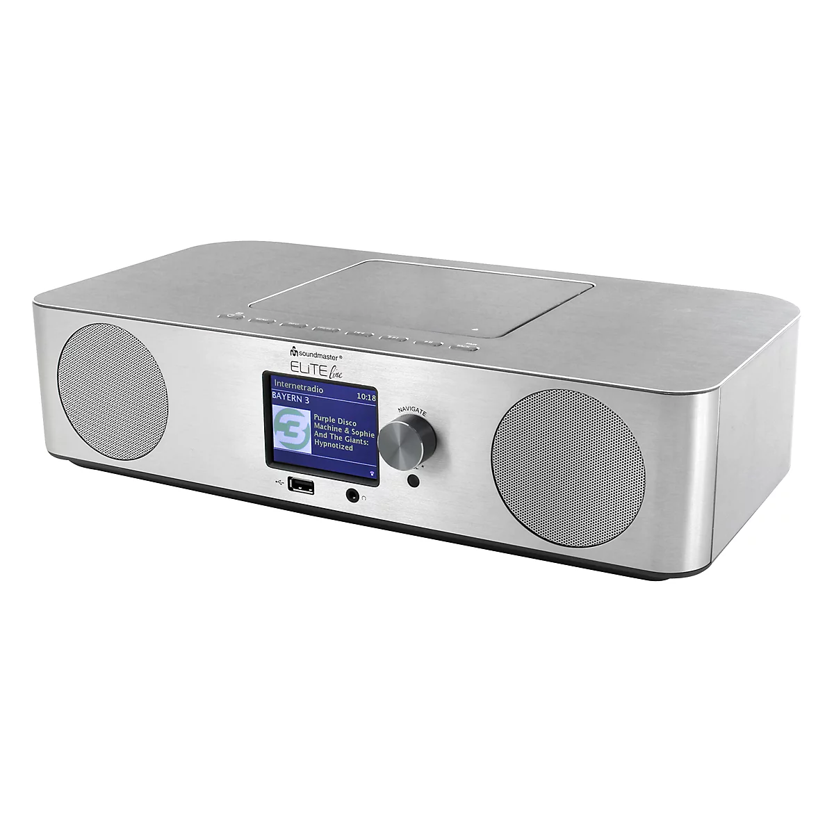 Stereo muziekcentrum Soundmaster ELiTe line ICD2060SI, WLAN/DAB+/UKW/USB/Bluetooth, CD/MP3, 2 x 15 W, met app-bediening