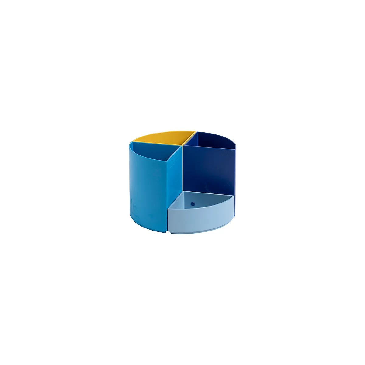 Stiftebox Exacompta BEE BLUE The Quarter, modulare Kreisform, 3 gleich hohe & 1 niedriges Viertel, stapelbar, Kunststoff, mehrfarbig