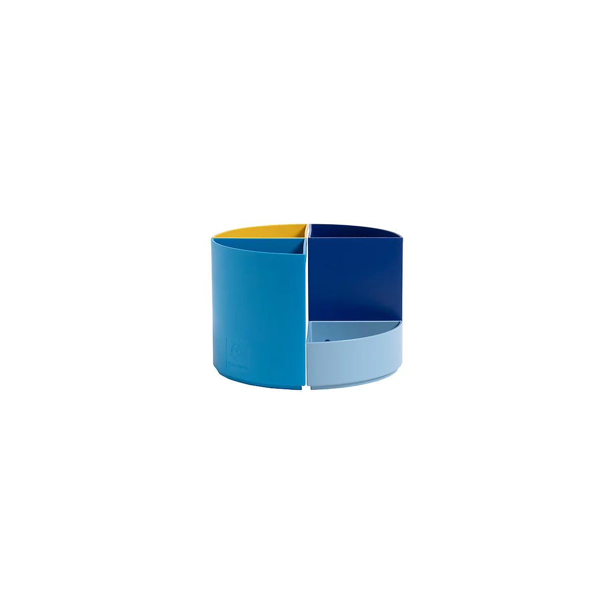 Stiftebox Exacompta BEE BLUE The Quarter, modulare Kreisform, 3 gleich hohe & 1 niedriges Viertel, stapelbar, Kunststoff, mehrfarbig