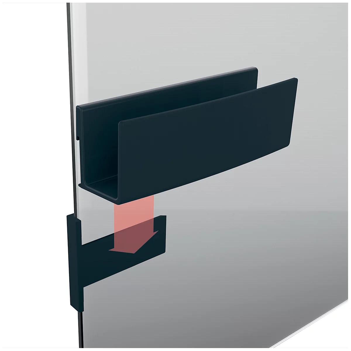 Stiftehalter Sigel Business, für Glasmagnetboards 3-5 mm, belastbar bis 500 g, magnetisch, hellgrau