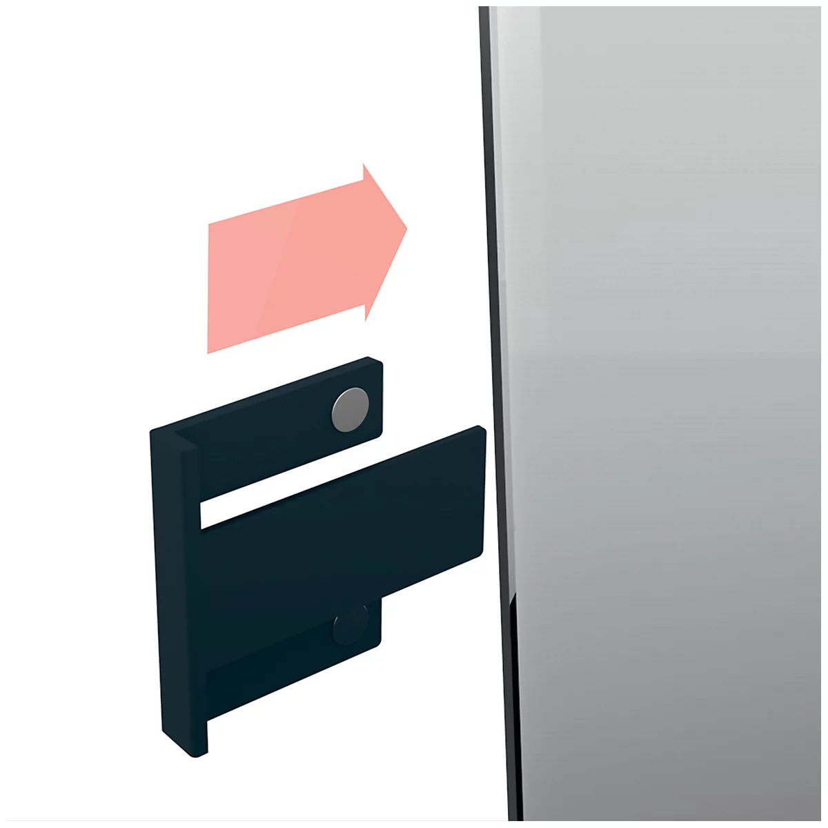 Stiftehalter Sigel Business, für Glasmagnetboards 3-5 mm, belastbar bis 500 g, magnetisch, hellgrau