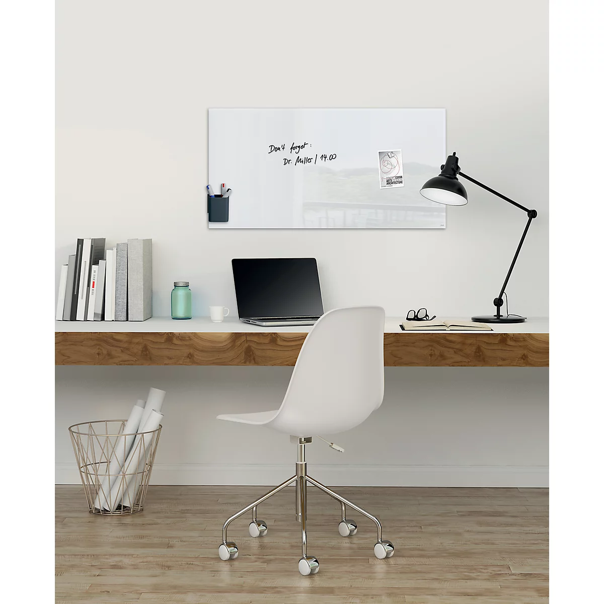 Stifteköcher Sigel Business S, für Glasmagnetboards 3-5 mm, für ca. 5 Stifte, magnetisch, anthrazit