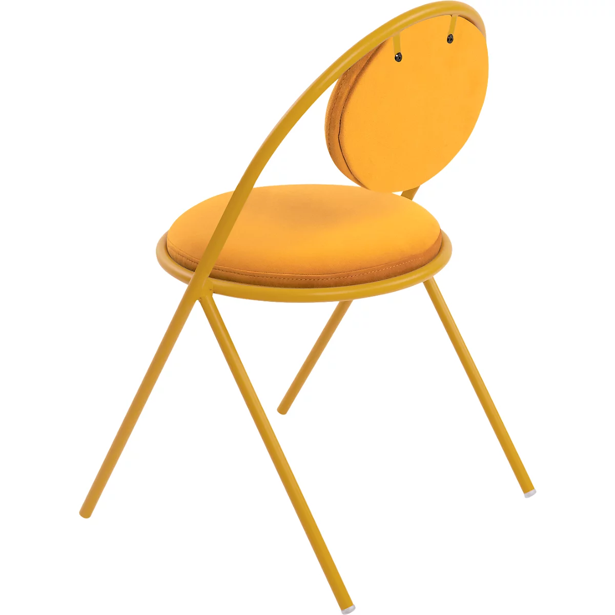 Stoelen Saturne Meet by Paperflow - B 520 x D 540 x H 820 mm - stalen buis saffraan - fluweel saffraan - set van 2