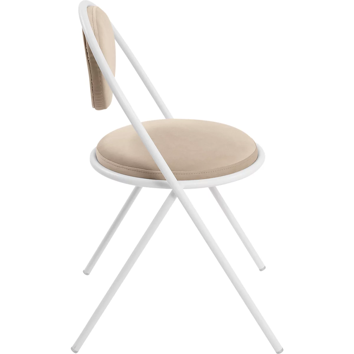Stoelen Saturne Meet by Paperflow - B 520 x D 540 x H 820 mm - stalen buis wit - fluweel ivoor - set van 2