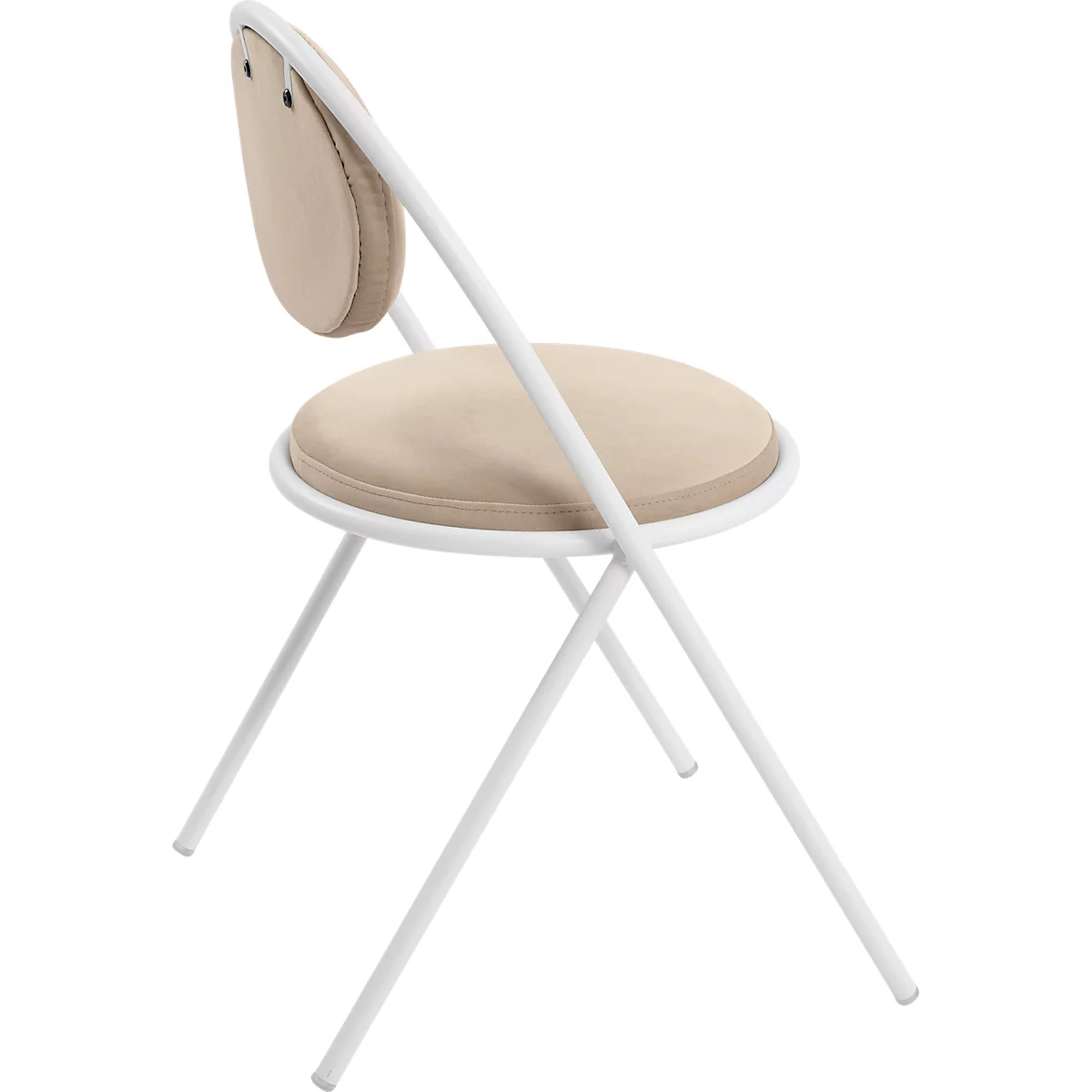 Stoelen Saturne Meet by Paperflow - B 520 x D 540 x H 820 mm - stalen buis wit - fluweel ivoor - set van 2