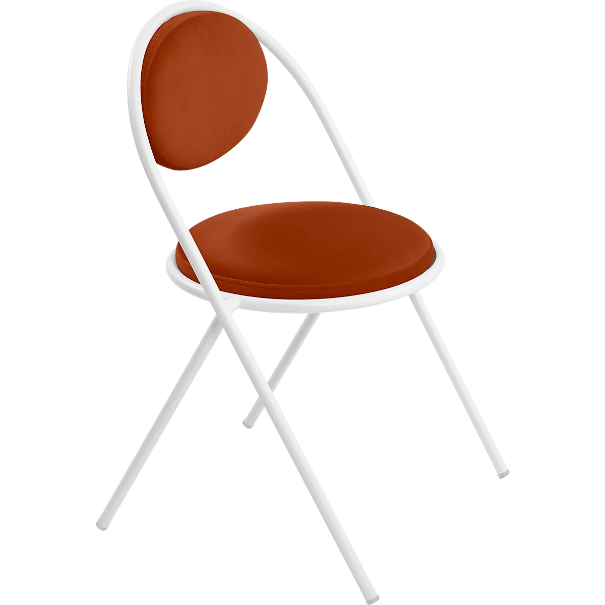 Stoelen Saturne Meet by Paperflow - B 520 x D 540 x H 820 mm - stalen buis wit - fluweel roest - set van 2
