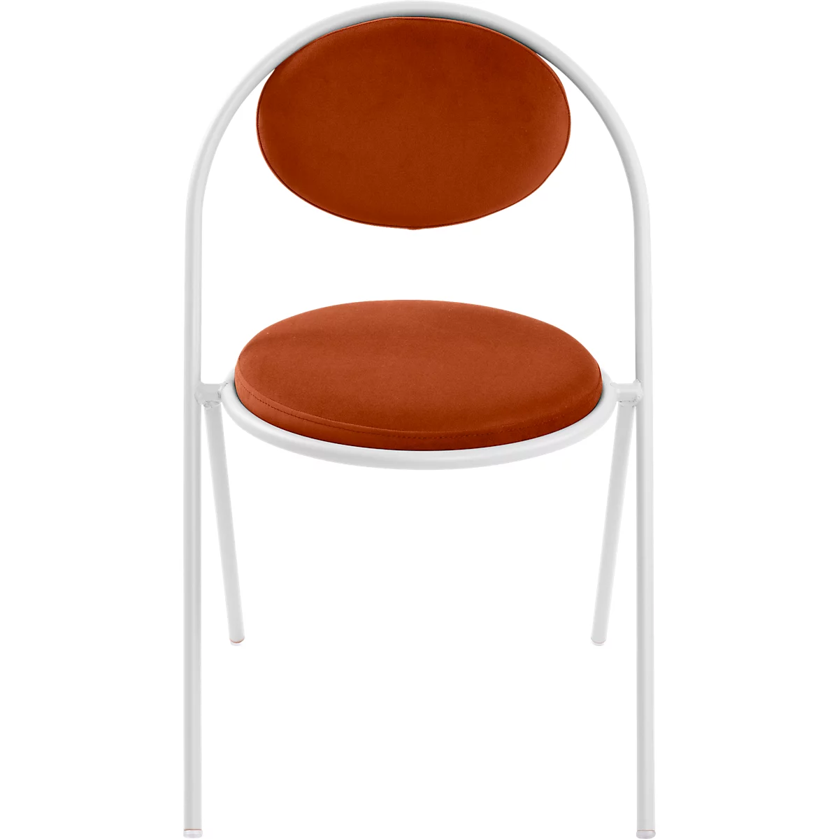 Stoelen Saturne Meet by Paperflow - B 520 x D 540 x H 820 mm - stalen buis wit - fluweel roest - set van 2