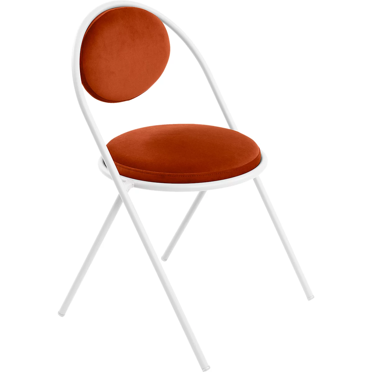 Stoelen Saturne Meet by Paperflow - B 520 x D 540 x H 820 mm - stalen buis wit - fluweel roest - set van 2