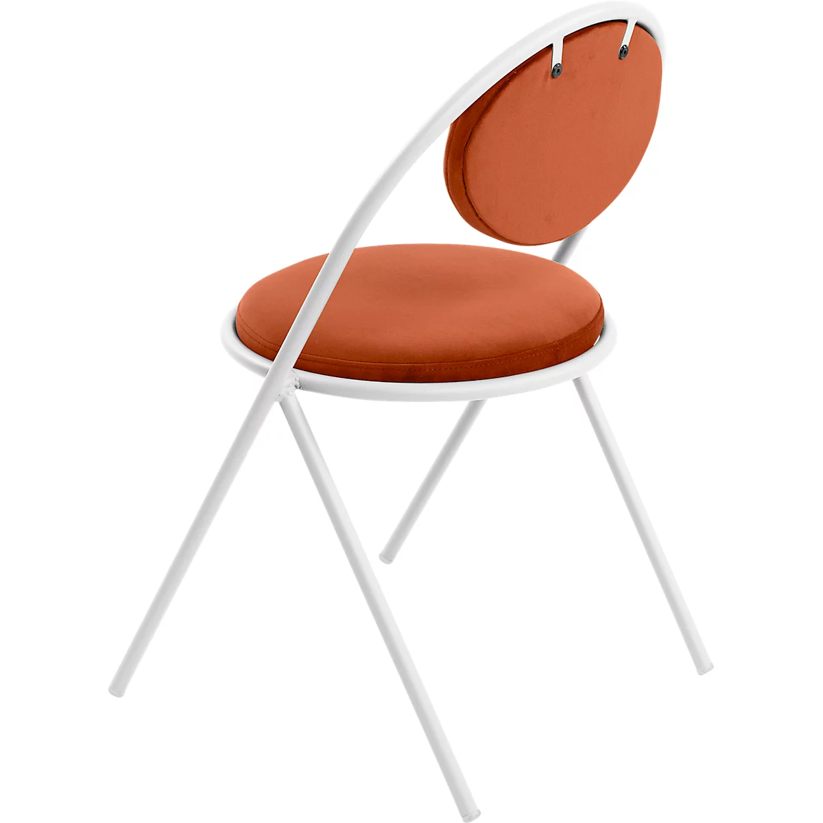 Stoelen Saturne Meet by Paperflow - B 520 x D 540 x H 820 mm - stalen buis wit - fluweel roest - set van 2