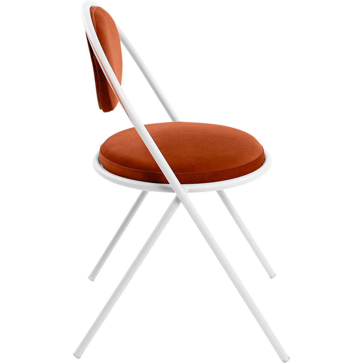 Stoelen Saturne Meet by Paperflow - B 520 x D 540 x H 820 mm - stalen buis wit - fluweel roest - set van 2