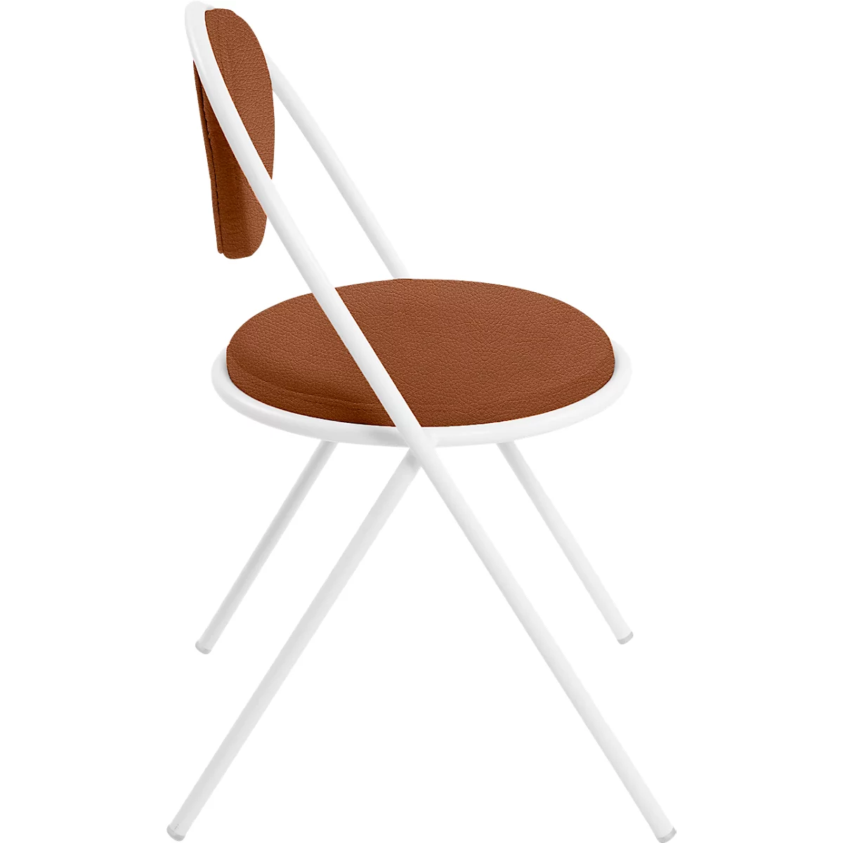 Stoelen Saturne Meet by Paperflow - B 520 x D 540 x H 820 mm - stalen buis wit - kunstleer roest - set van 2
