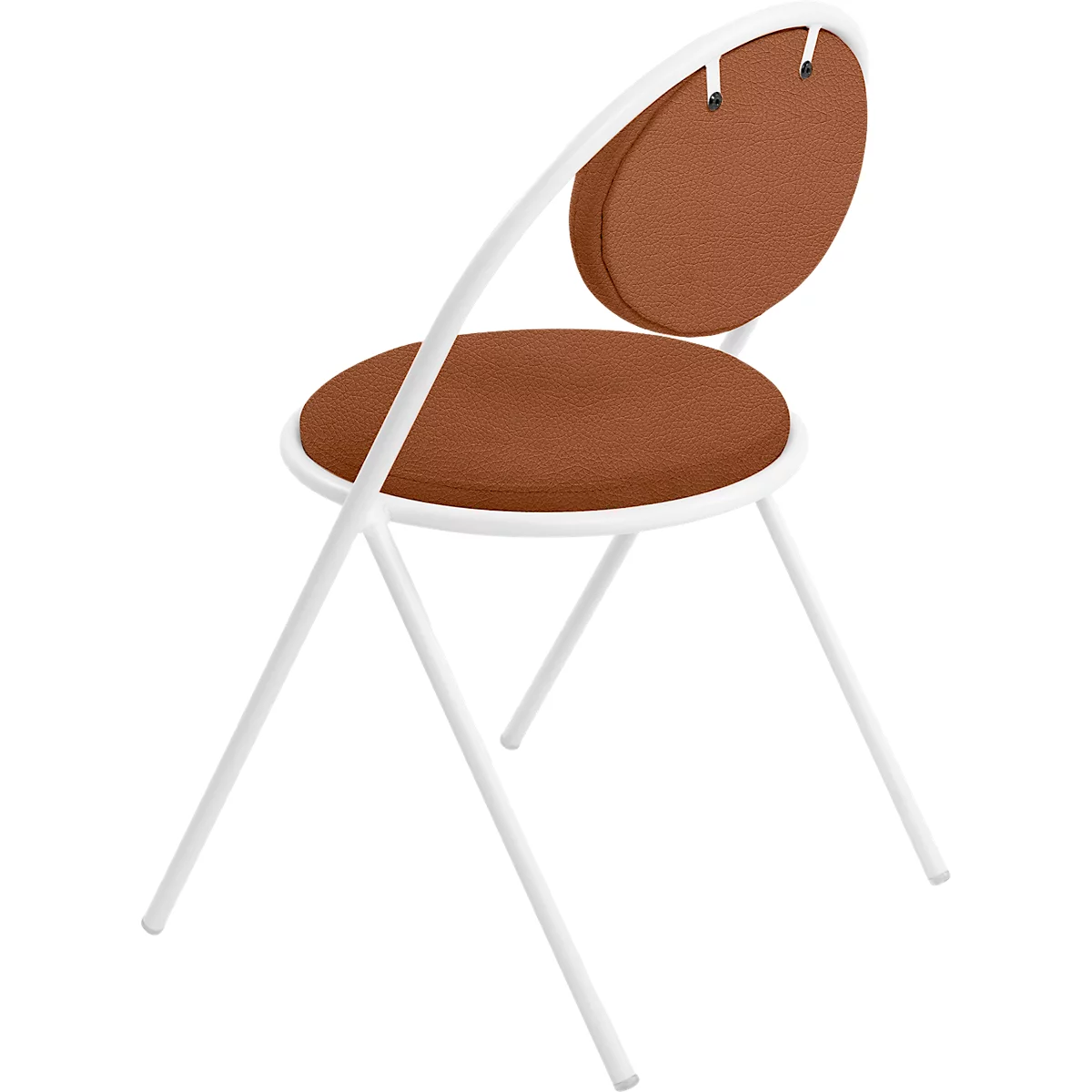 Stoelen Saturne Meet by Paperflow - B 520 x D 540 x H 820 mm - stalen buis wit - kunstleer roest - set van 2