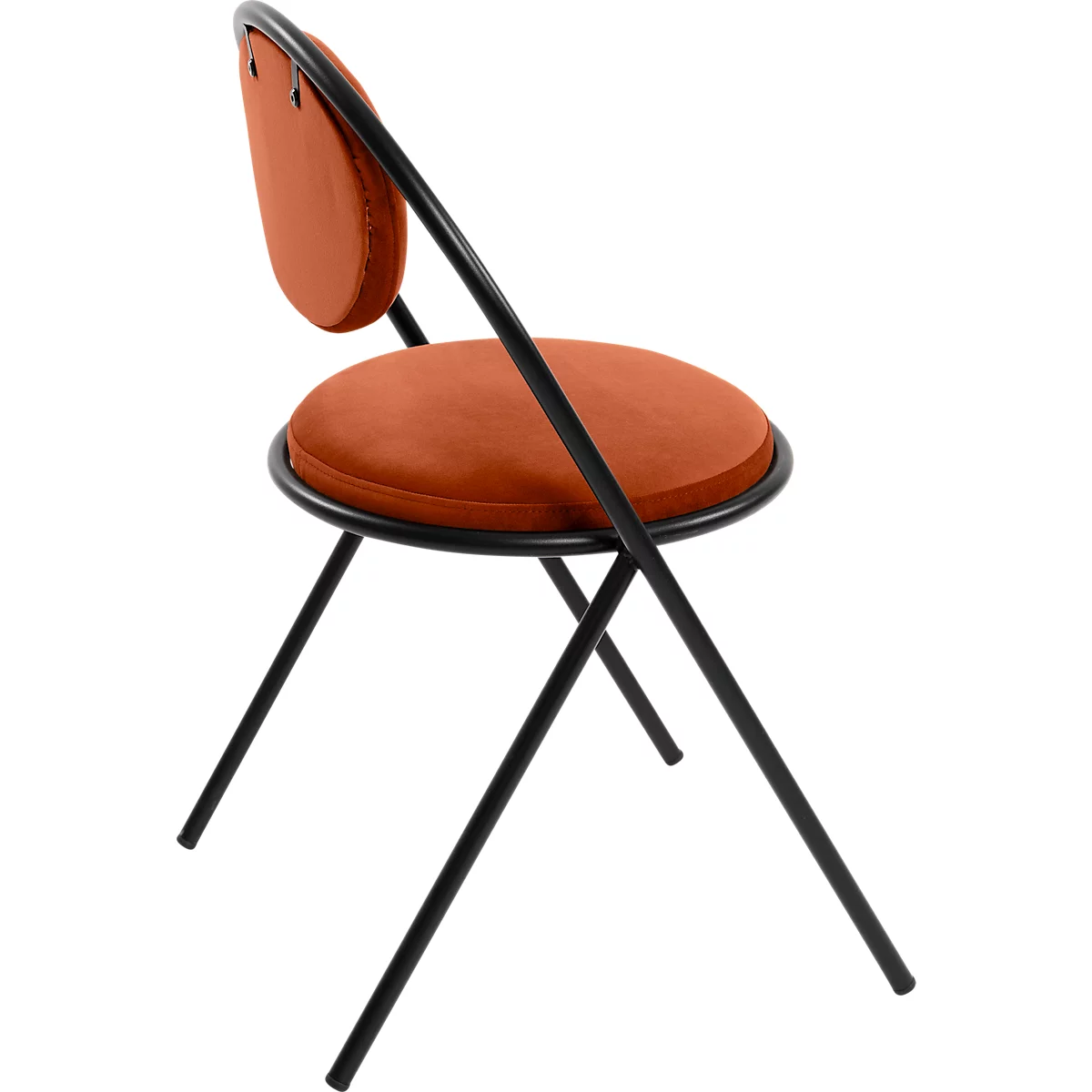 Stoelen Saturne Meet by Paperflow - B 520 x D 540 x H 820 mm - stalen buis zwart - fluweel roest - set van 2