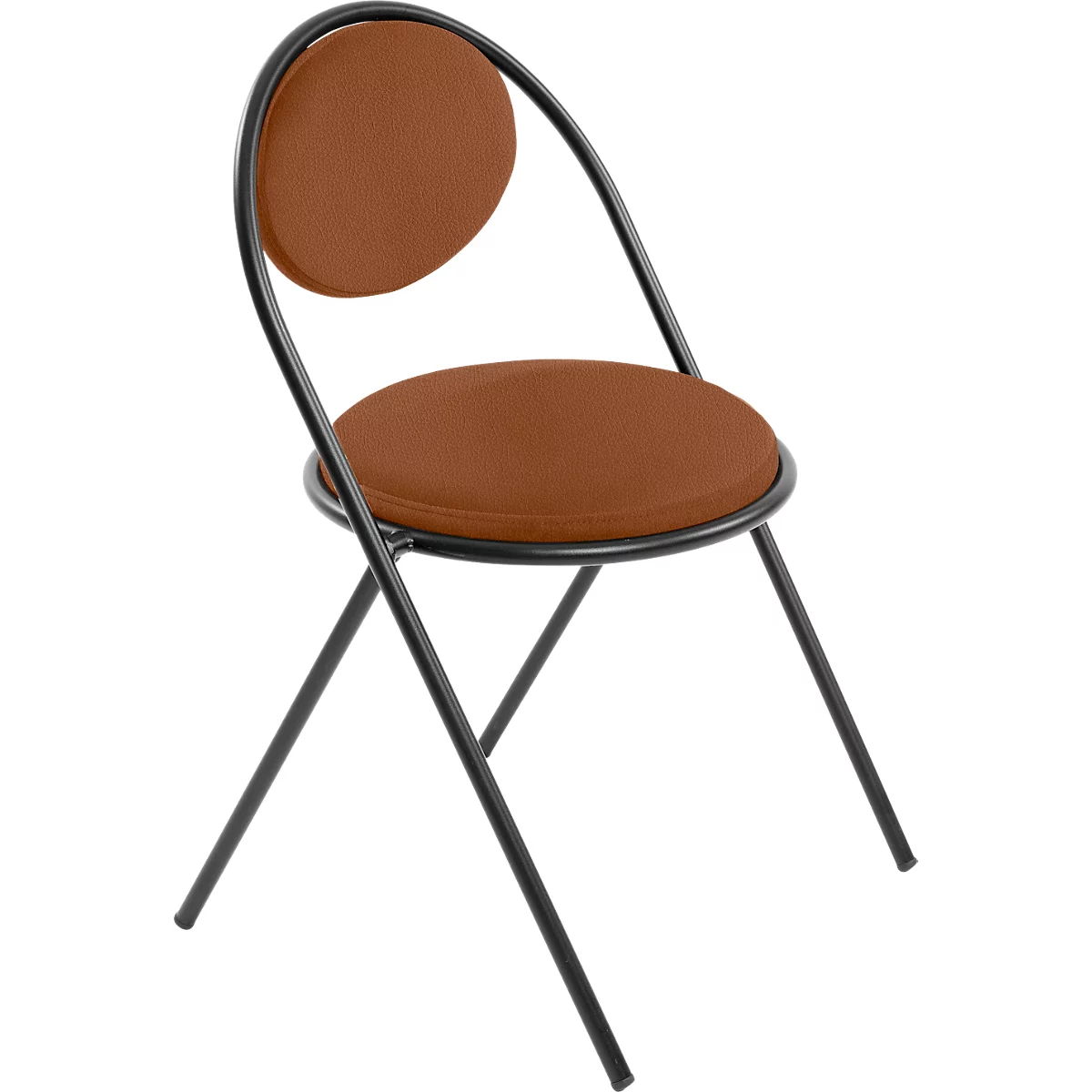 Stoelen Saturne Meet by Paperflow - B 520 x D 540 x H 820 mm - stalen buis zwart - kunstleer roest - set van 2