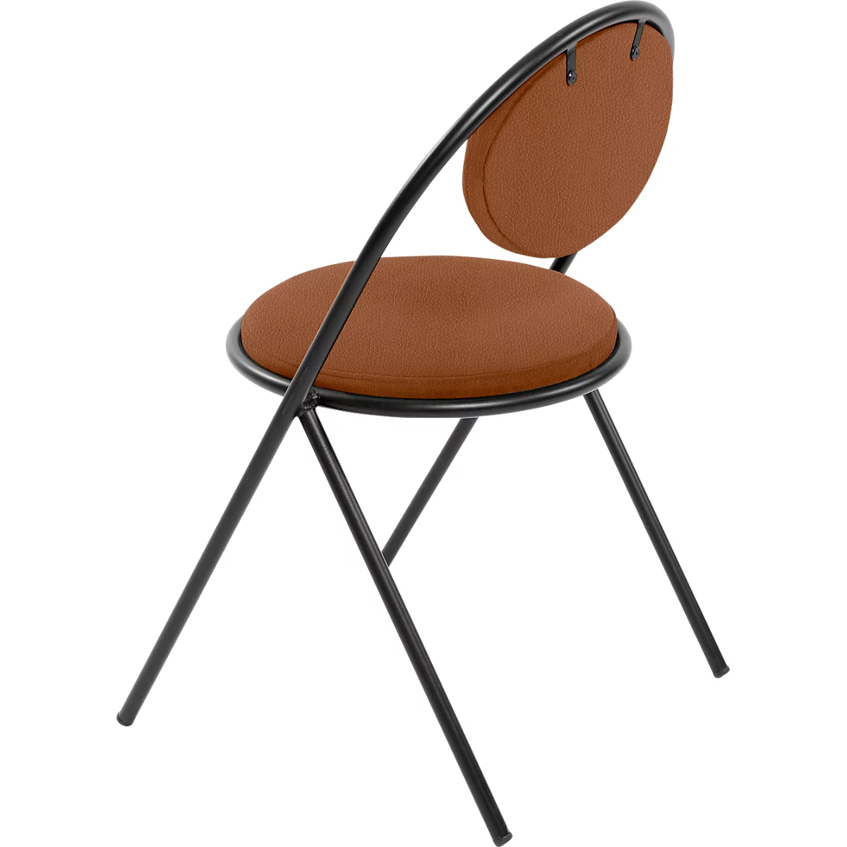 Stoelen Saturne Meet by Paperflow - B 520 x D 540 x H 820 mm - stalen buis zwart - kunstleer roest - set van 2