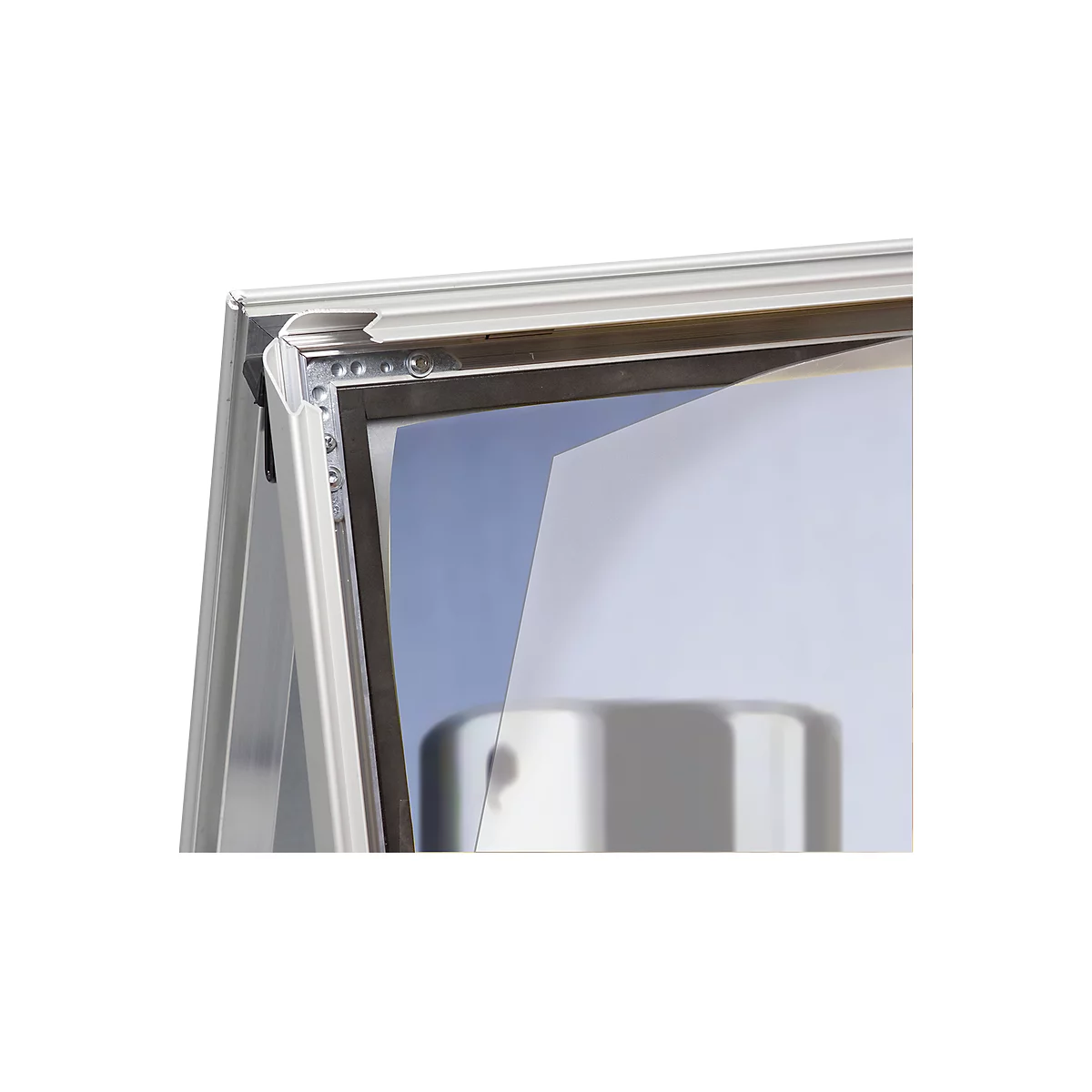 Stoepbord - aluminium - B 637 x H 1050 mm - weerbestendig - voor A1-formaat - geanodiseerd - zilverkleurig