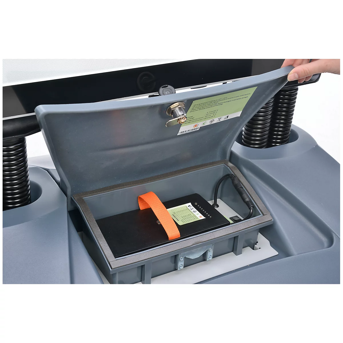 Stoepbord WindPro LED - polycarbonaat - B 740 x H 1223 mm - voor A1 formaat - weerbestendig- met wielen - grijs
