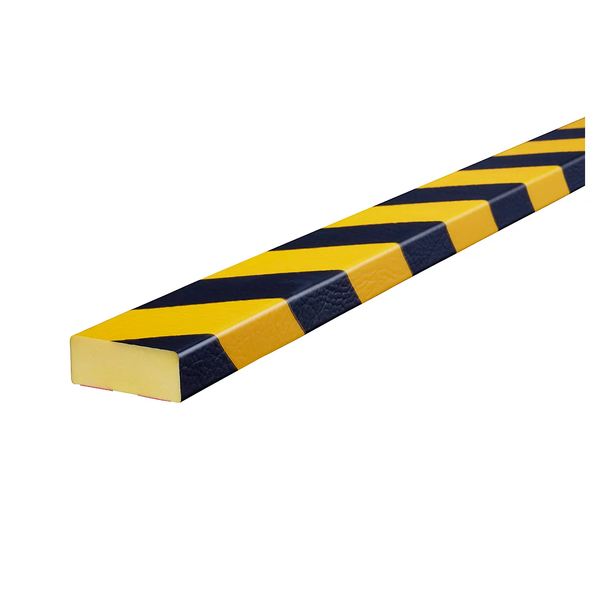 Stootrand type D, strekkende meter, geel/zwart