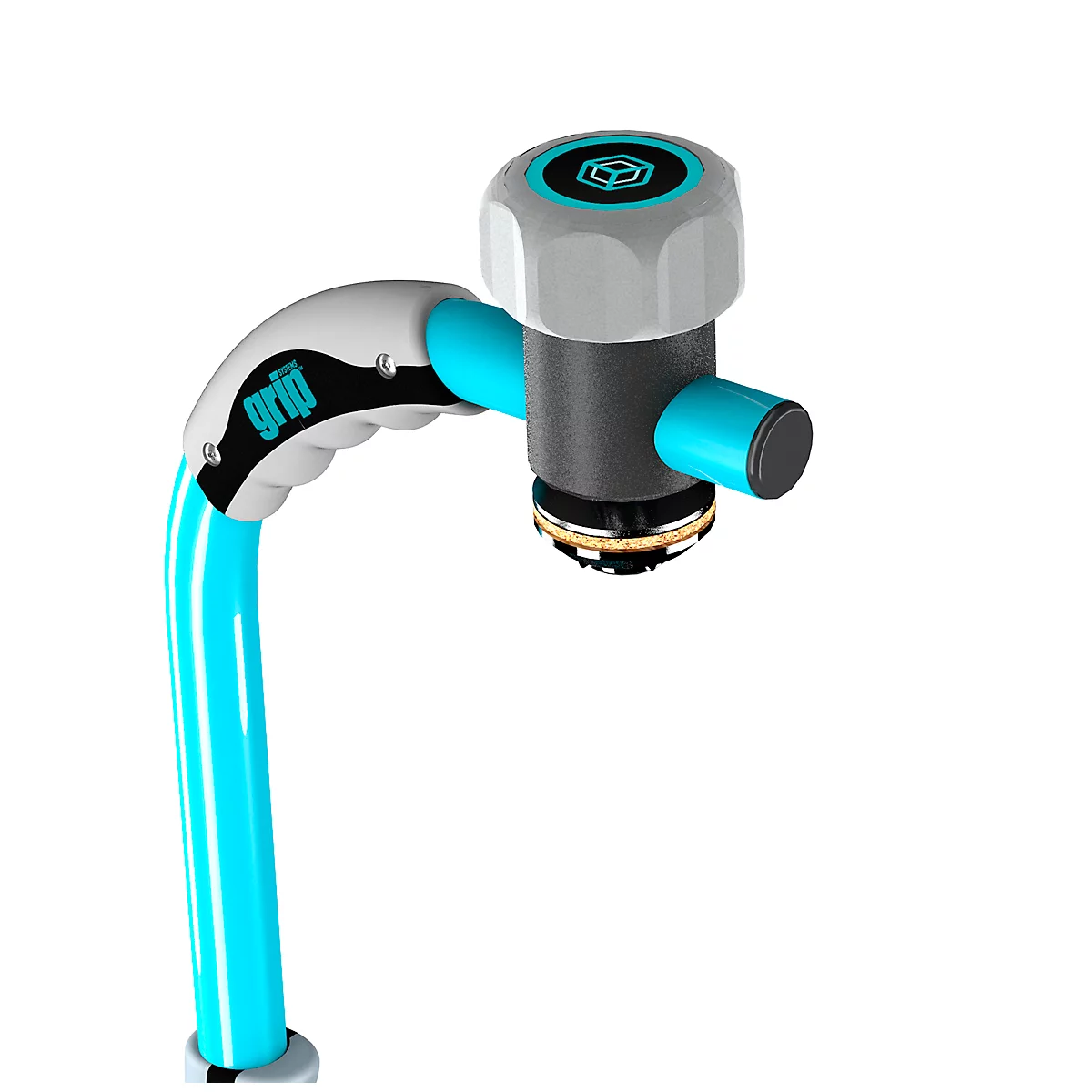 Stretchfolien Abroller grip® Systems, für grip®-Rollen mit einer Breite bis 400 mm, ergonomischer Handgriff, Aufhängevorrichtung, Stahl, wasserblau