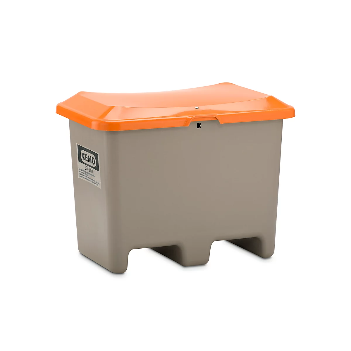 Streugutbehälter unterfahrbar, ohne Entnahmeöffnung, 200 l, L 890 x B 900 x H 690 mm