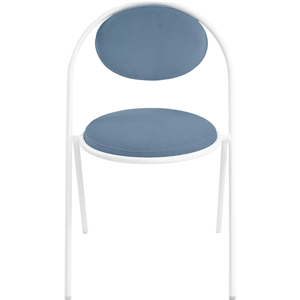 Stühle Meet by Paperflow Saturne, 2er-Set, B 520 x T 540 x H 820 mm, Kunstleder, Weiss/Blau