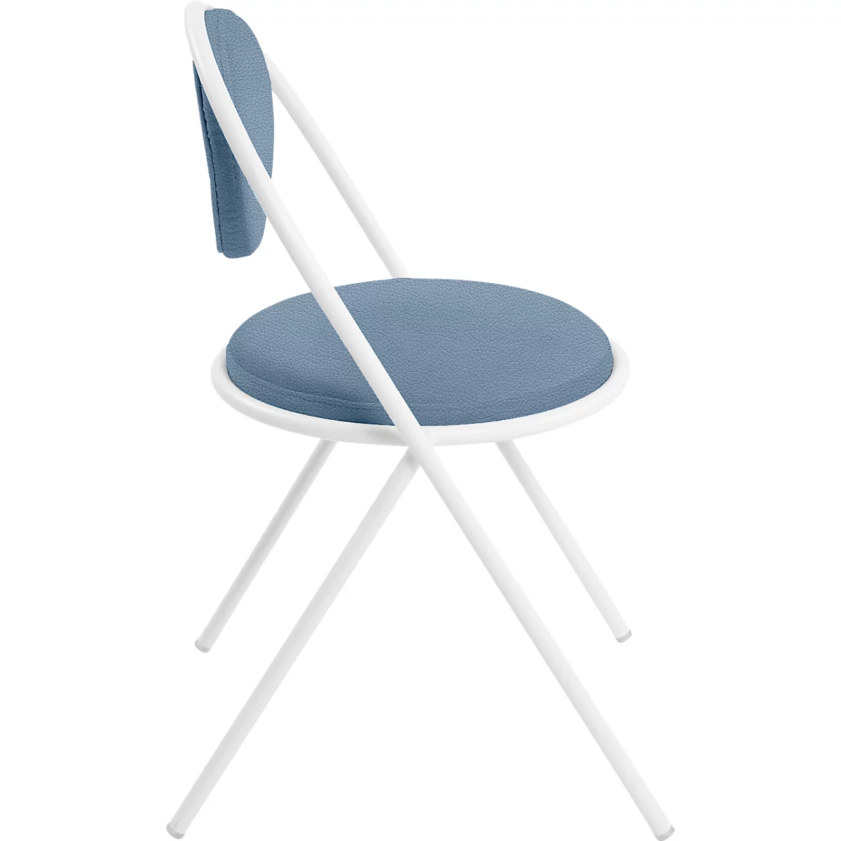 Stühle Meet by Paperflow Saturne, 2er-Set, B 520 x T 540 x H 820 mm, Kunstleder, Weiss/Blau