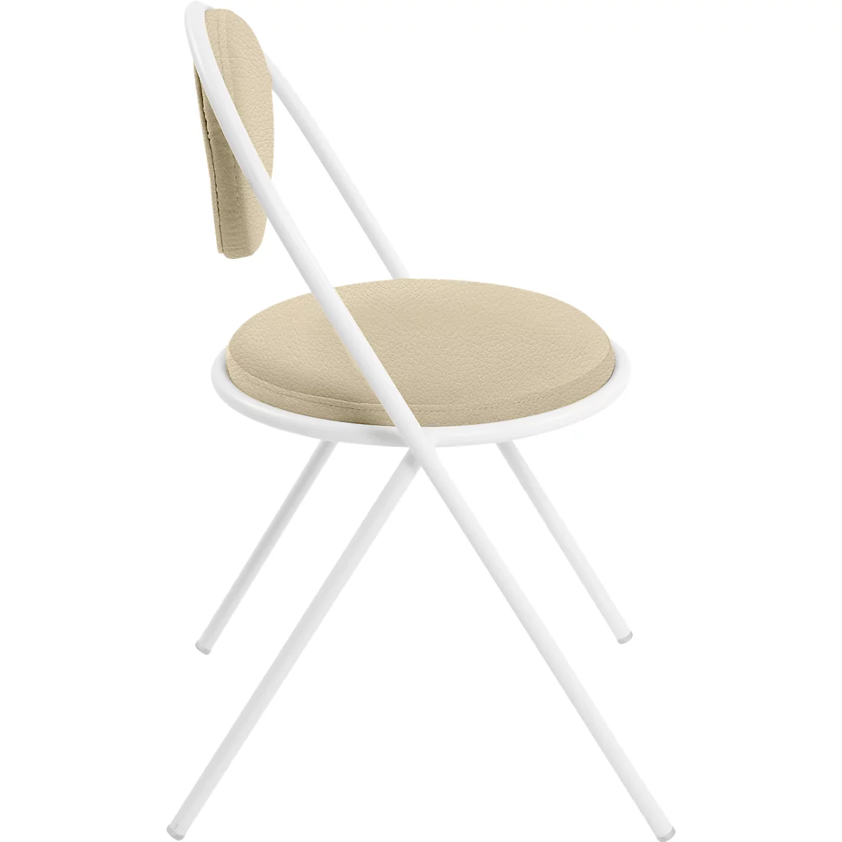 Stühle Meet by Paperflow Saturne, 2er-Set, B 520 x T 540 x H 820 mm, Kunstleder, Weiss/Elfenbein
