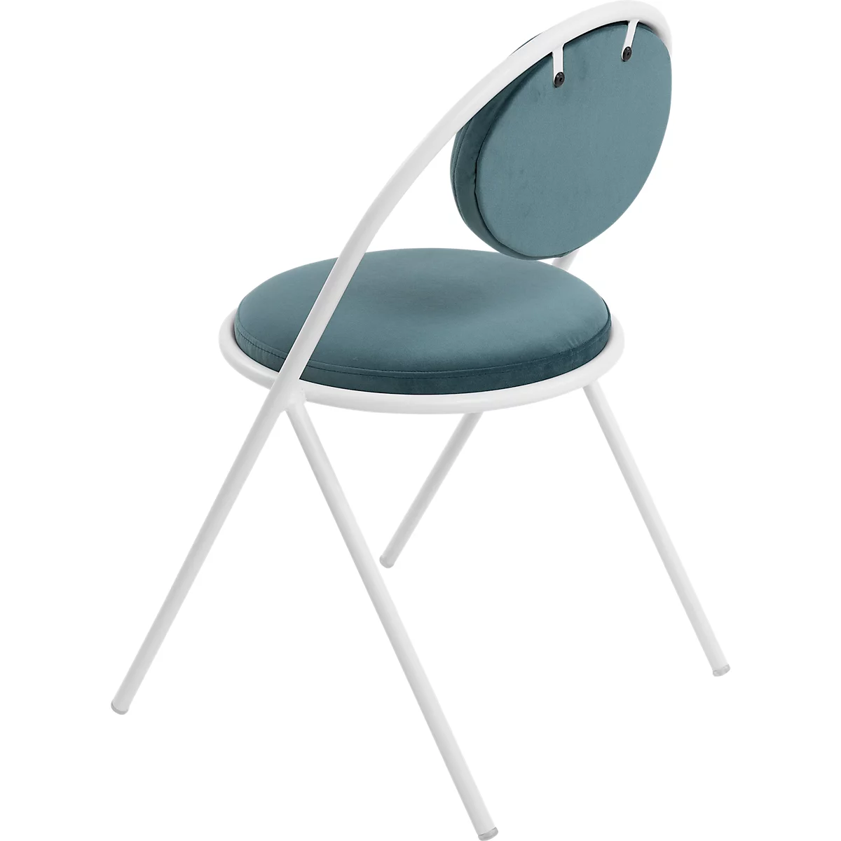 Stühle Meet by Paperflow Saturne, 2er-Set, B 520 x T 540 x H 820 mm, Samt, Weiss/Blau