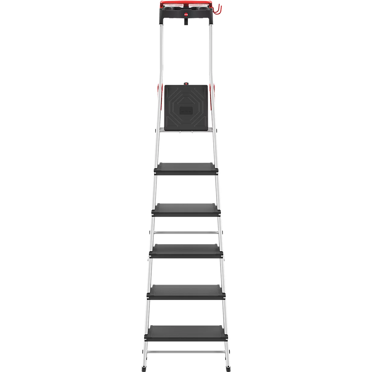 Stufen-Stehleiter Hailo L100 TopLine, EN 131, mit Multifunktionsschale & Haltebügel, bis 150 kg, 6 Stufen