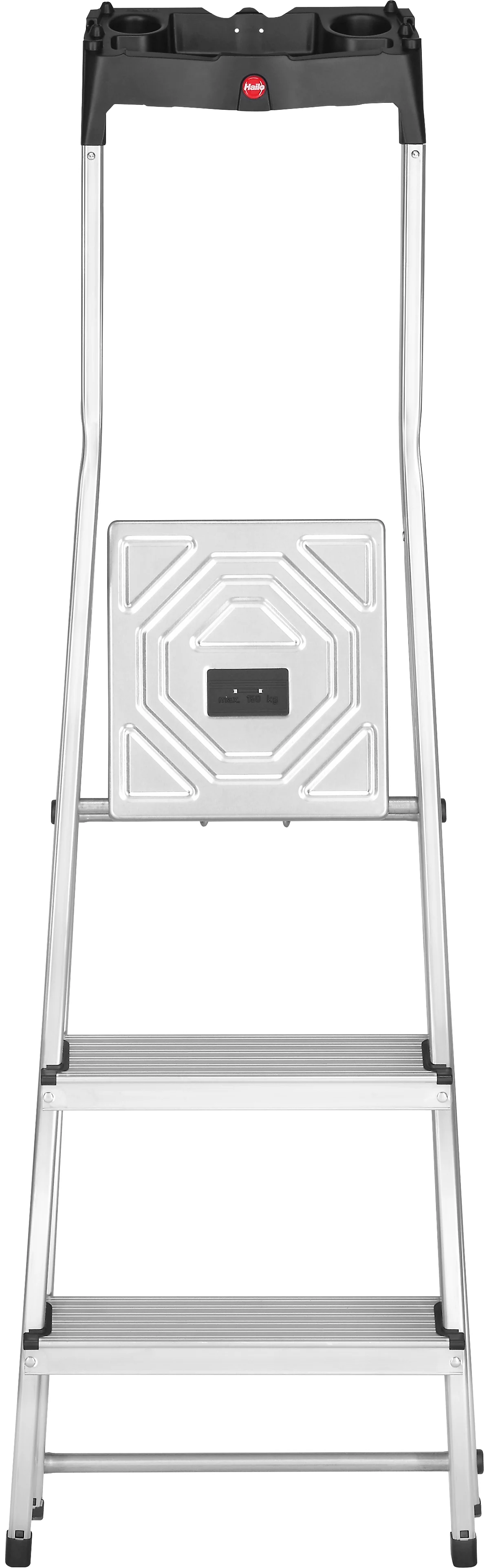 Stufen-Stehleiter Hailo L60 StandardLine, EN 131, mit Multifunktionsschale & Gelenkschutz, bis 150 kg, 3 Stufen
