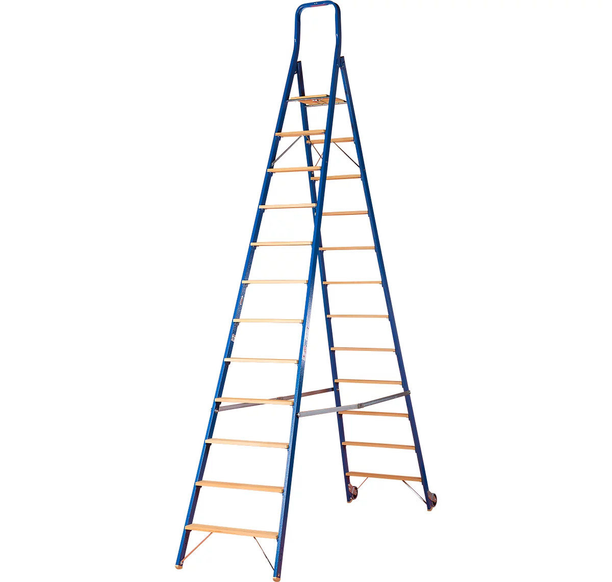 Stufenstehleiter Multicolor, doppelseitig besteigbar, 2x11 Stufen, 1 Plattform